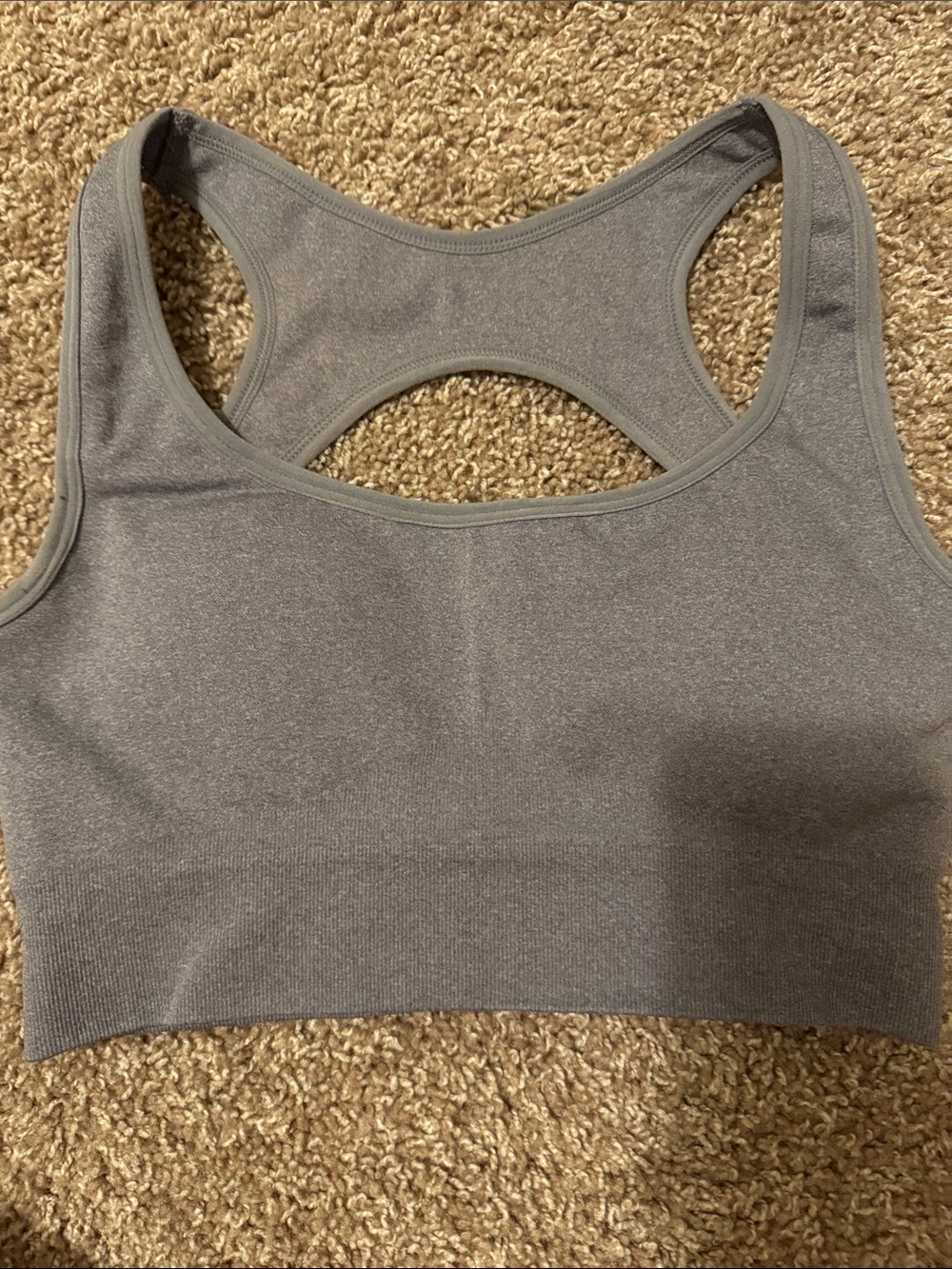 Seamless Racerback Sports Bra - Gray